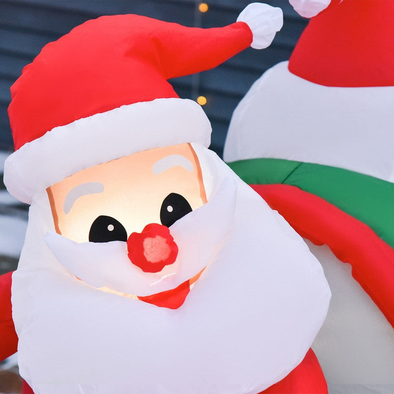 1.2m Christmas Inflatable Decoration w/ Santa Claus Penguin for Holiday Party