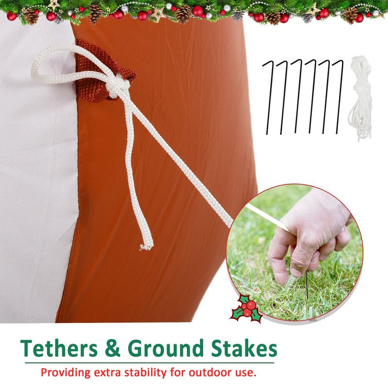 Homcom 1.8m LED Polyester Outdoor Christmas Inflatable Gingerbread Man